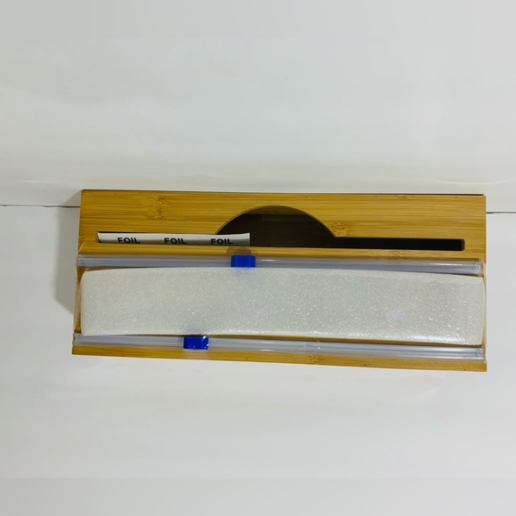 🆕Foil & Plastic Wrap Dispenser W/ Cutter Bamboo Drawer Organizer 12" Rolls - Picture 8 of 8